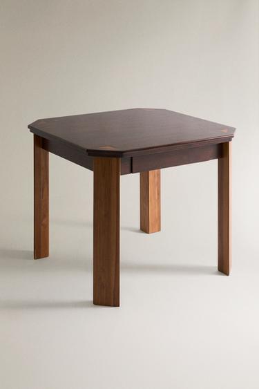 OCTAGONAL WOODEN TABLE - Black by Zara