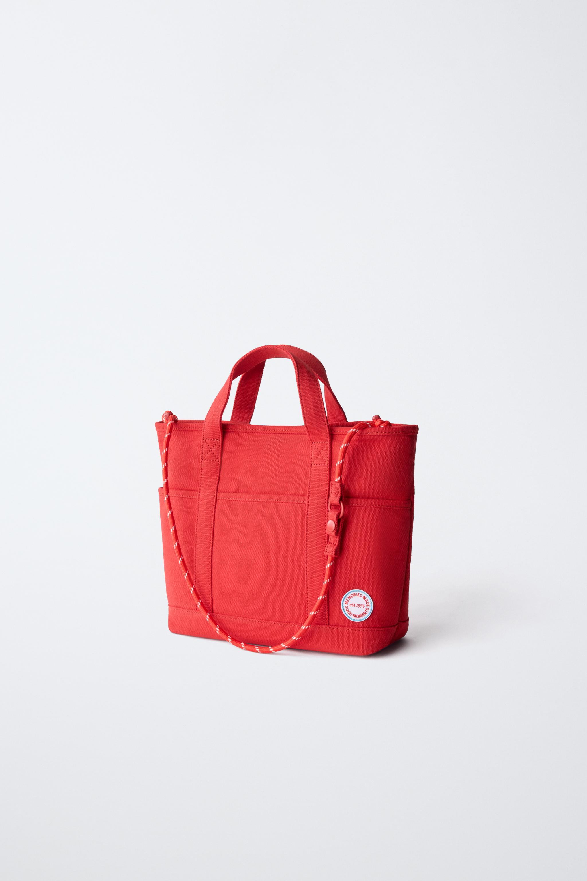 MONOCHROME SHOPPER BAG — Red