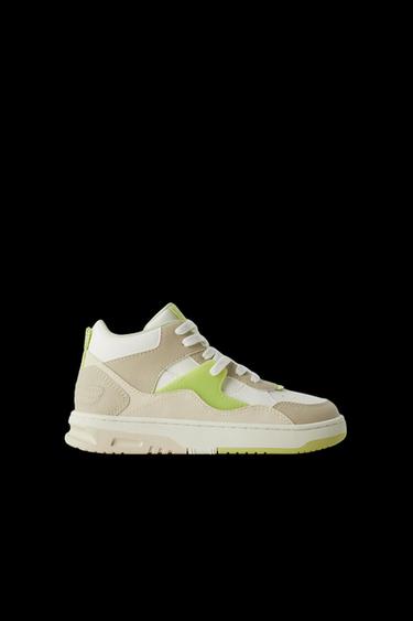 MULTI-PIECE HIGH-TOP SNEAKERS - Neon Green by Zara - Image 0