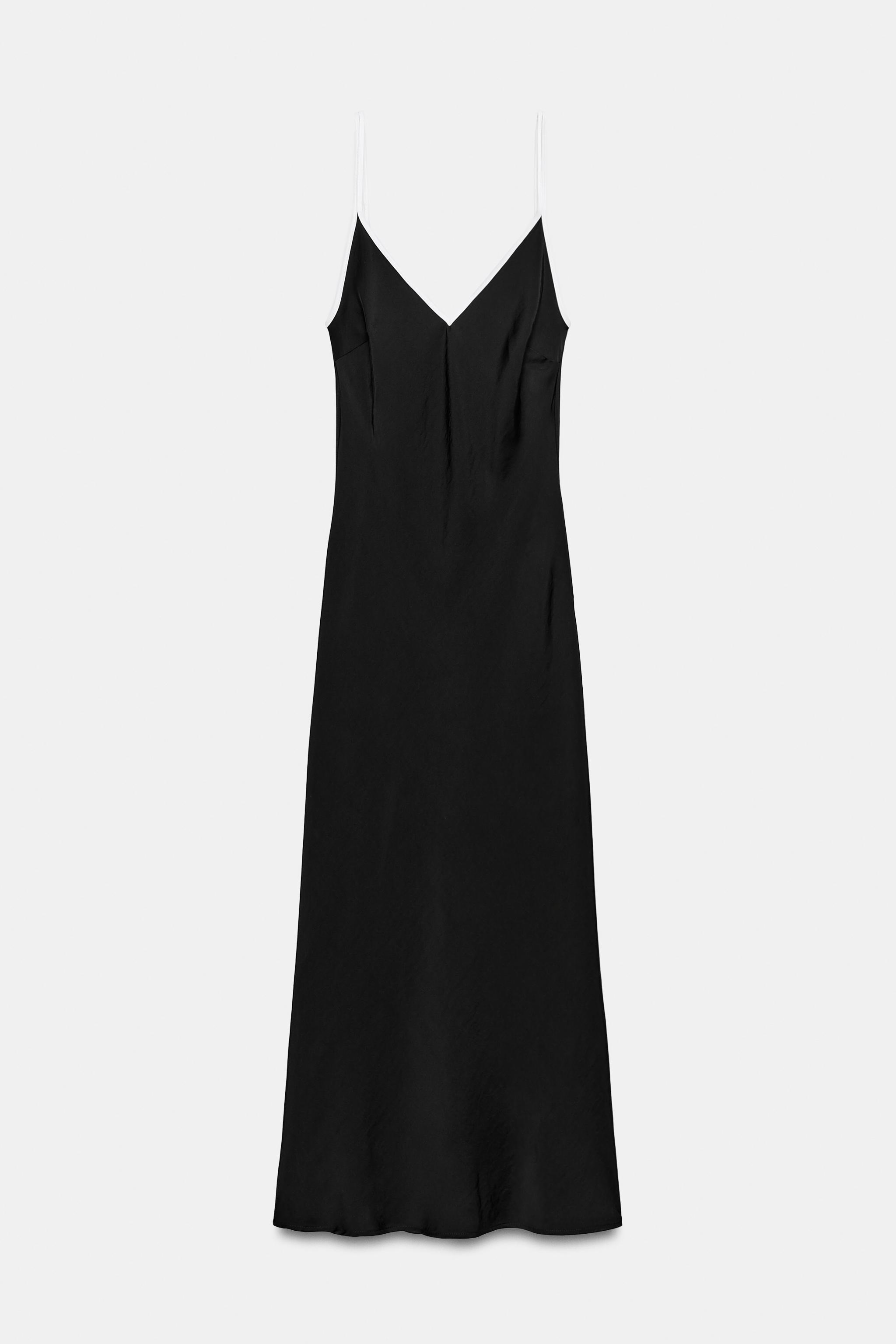 Женские платья Zara ANIMAL PRINT SATIN SLIP MIDI DRESS — фото 7