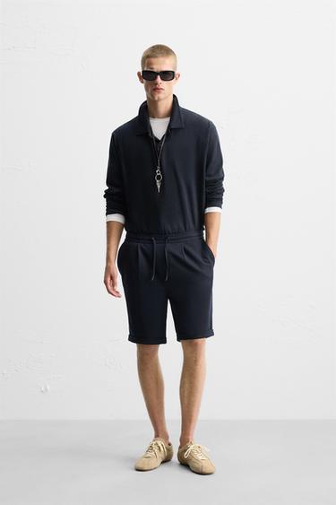 Zaras SHORTS KOMFORT - Marinblå