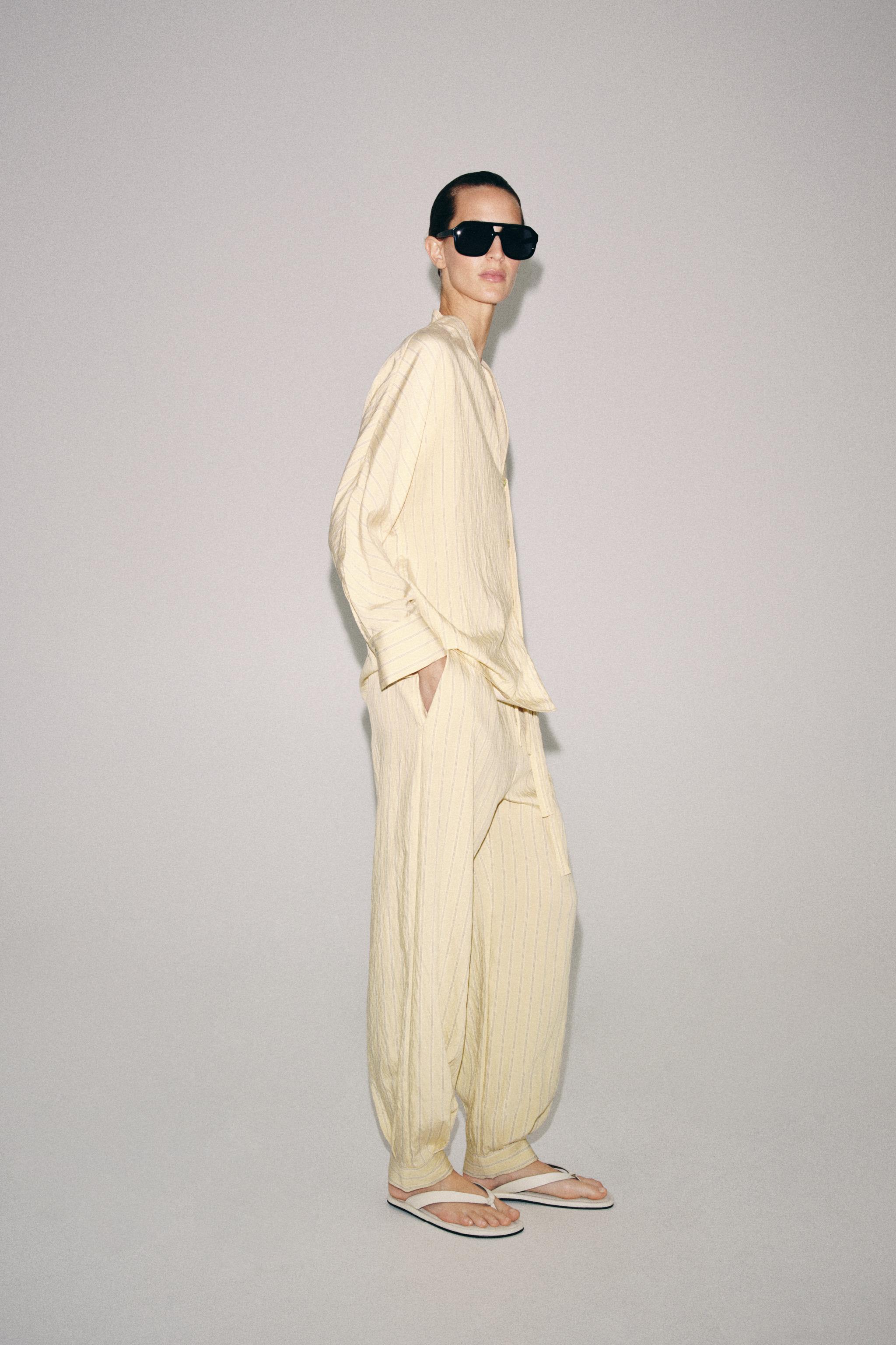Женские брюки Zara ZW COLLECTION STRIPED SLOUCHY PANTS — фото 5