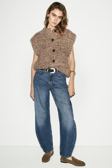 CHALECO PUNTO GRUESO - Beige-marro de Zara