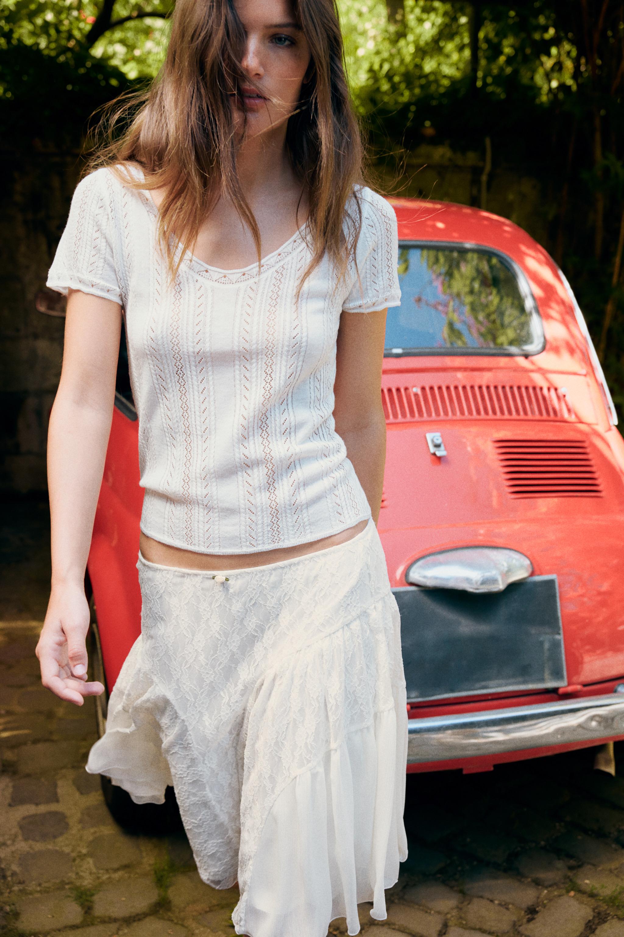 POINTELLE KNIT TOP