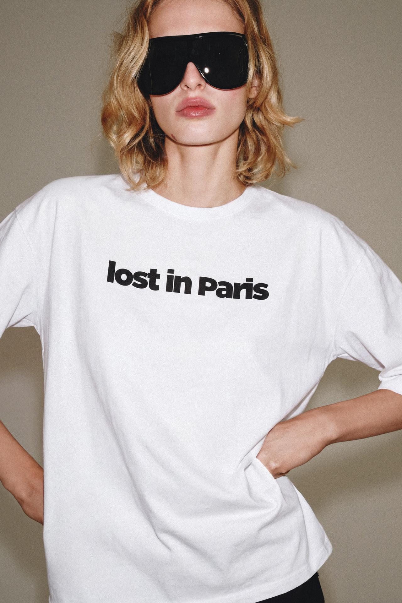 TEXT PRINT T-SHIRT — Oyster-white