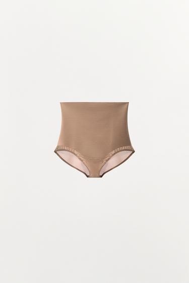 WIDE-WAIST BRIEFS WITH POLYAMIDE - Beige-pink by Zara
