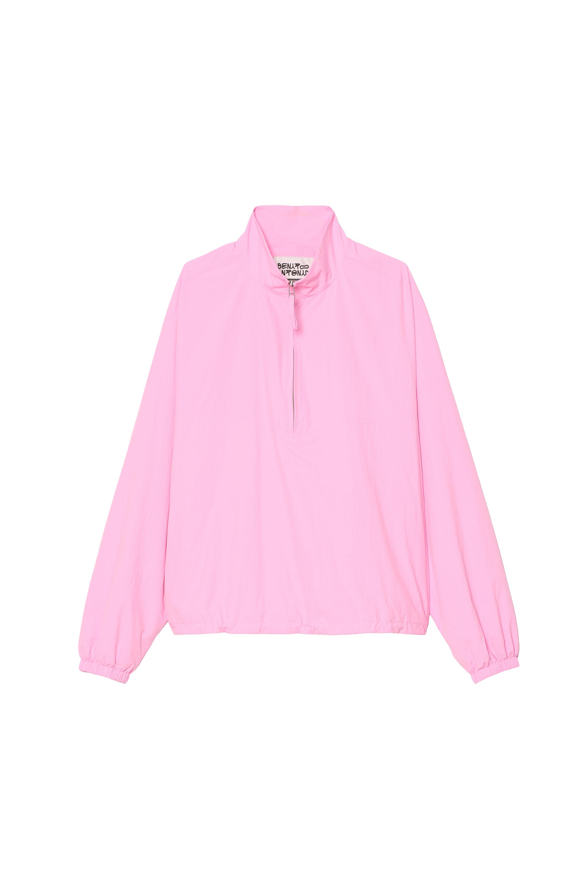 RELAXED FIT WINDPROOF POUCH POCKET JACKET — Pink
