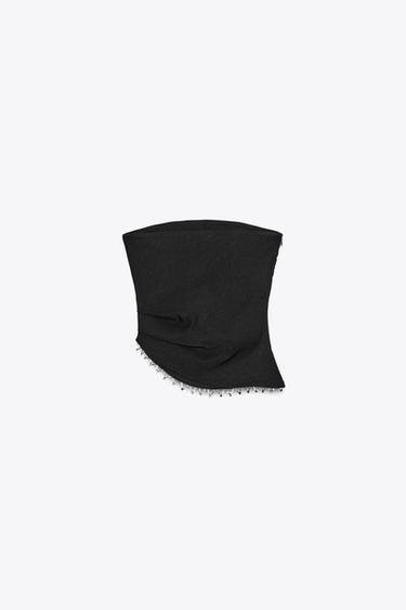 JEWEL STRAPLESS TOP - Black by Zara - Image 6