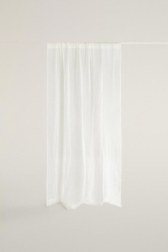 Zara SHEER CURTAIN WITH VERY LOW FILTRATION - Ecru - Image 0