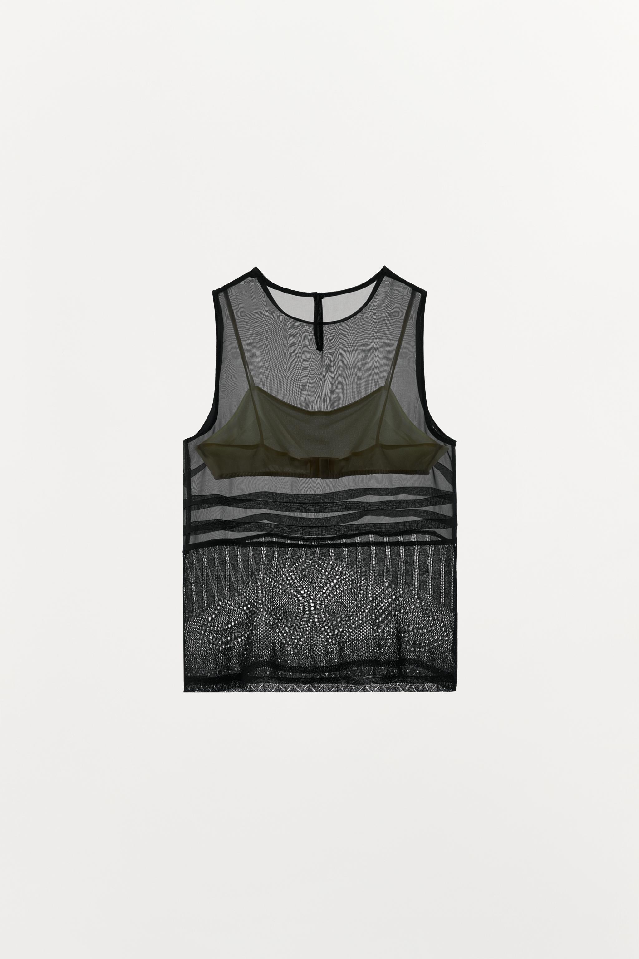 Женские топы Zara ORGANZA KNIT TOP — фото 7