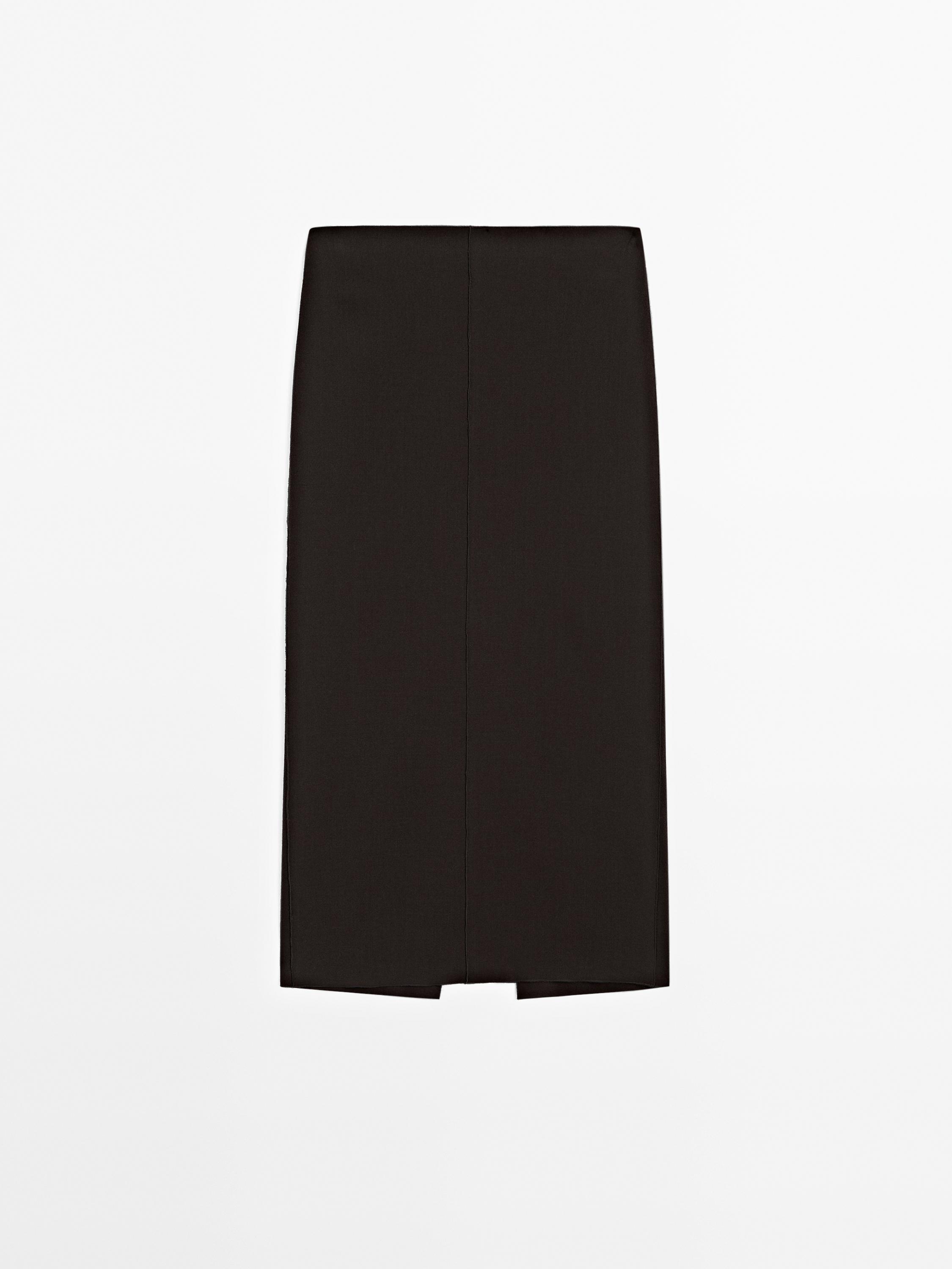 Jupe midi plissée avec coutures apparentes - Studio