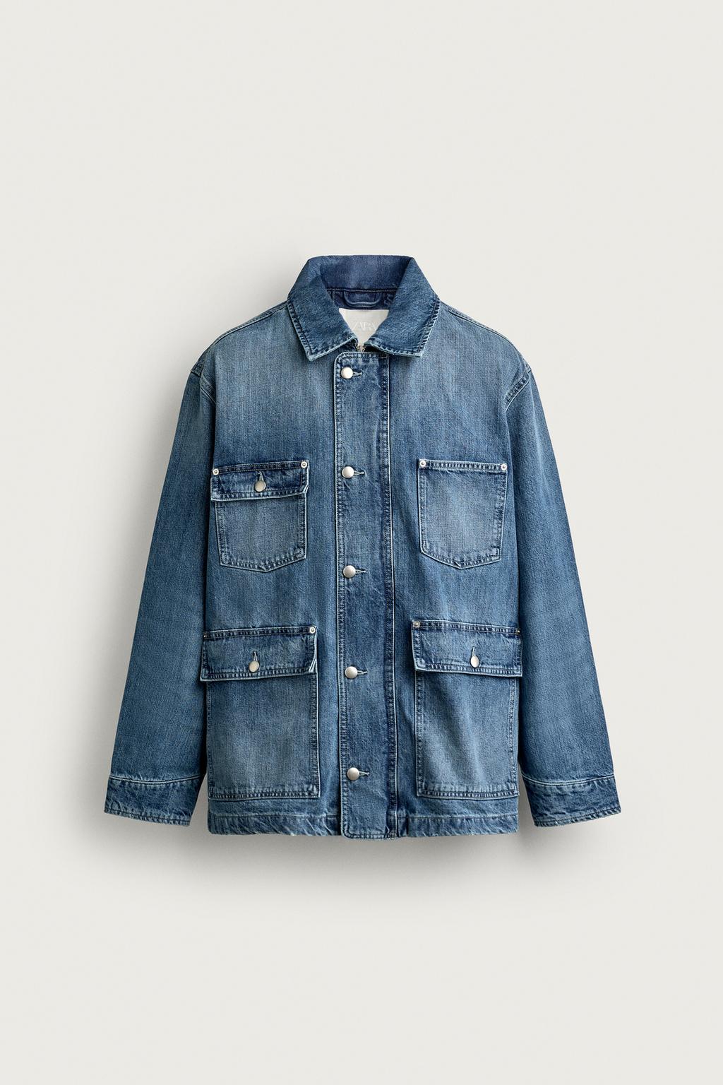 DENIM JACKET WITH UTILITY POCKETS