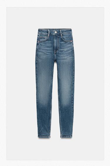 Zara TRF HI-RISE SKINNY JEANS - Blue