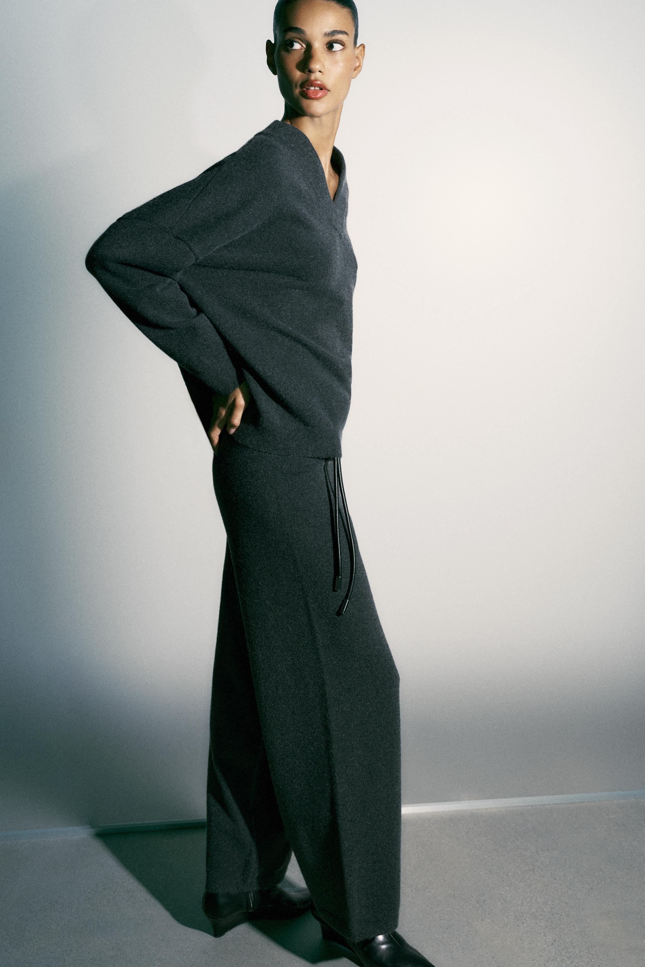 KNIT WIDE-LEG PANTS