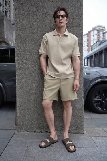 Zara 雙帶飾真皮涼鞋 - 暗灰褐色