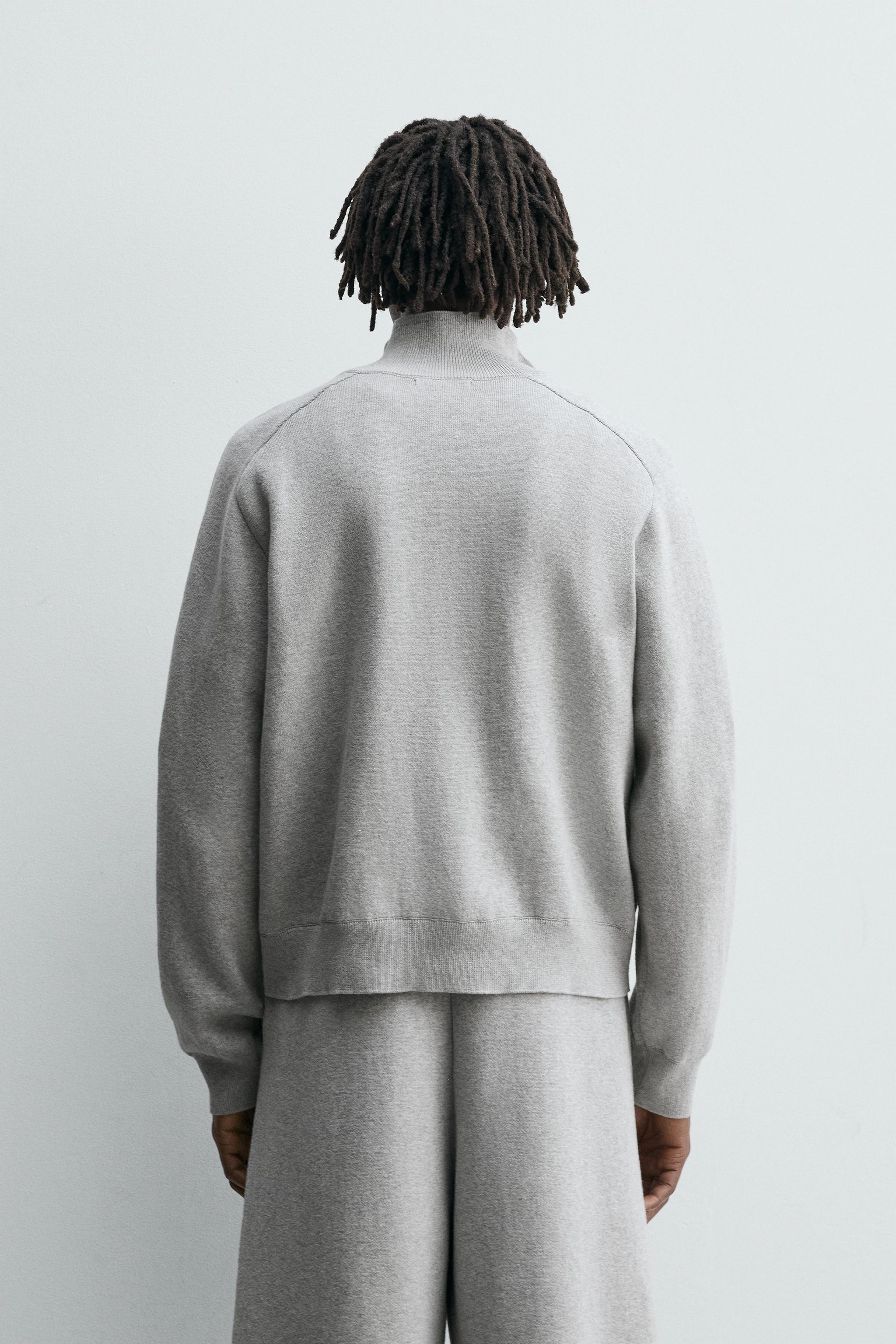 ZIPPERED CARDIGAN - Gray marl | ZARA United States