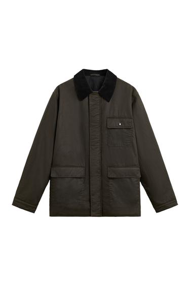 WAXED PARKA WITH CONTRAST COLLAR