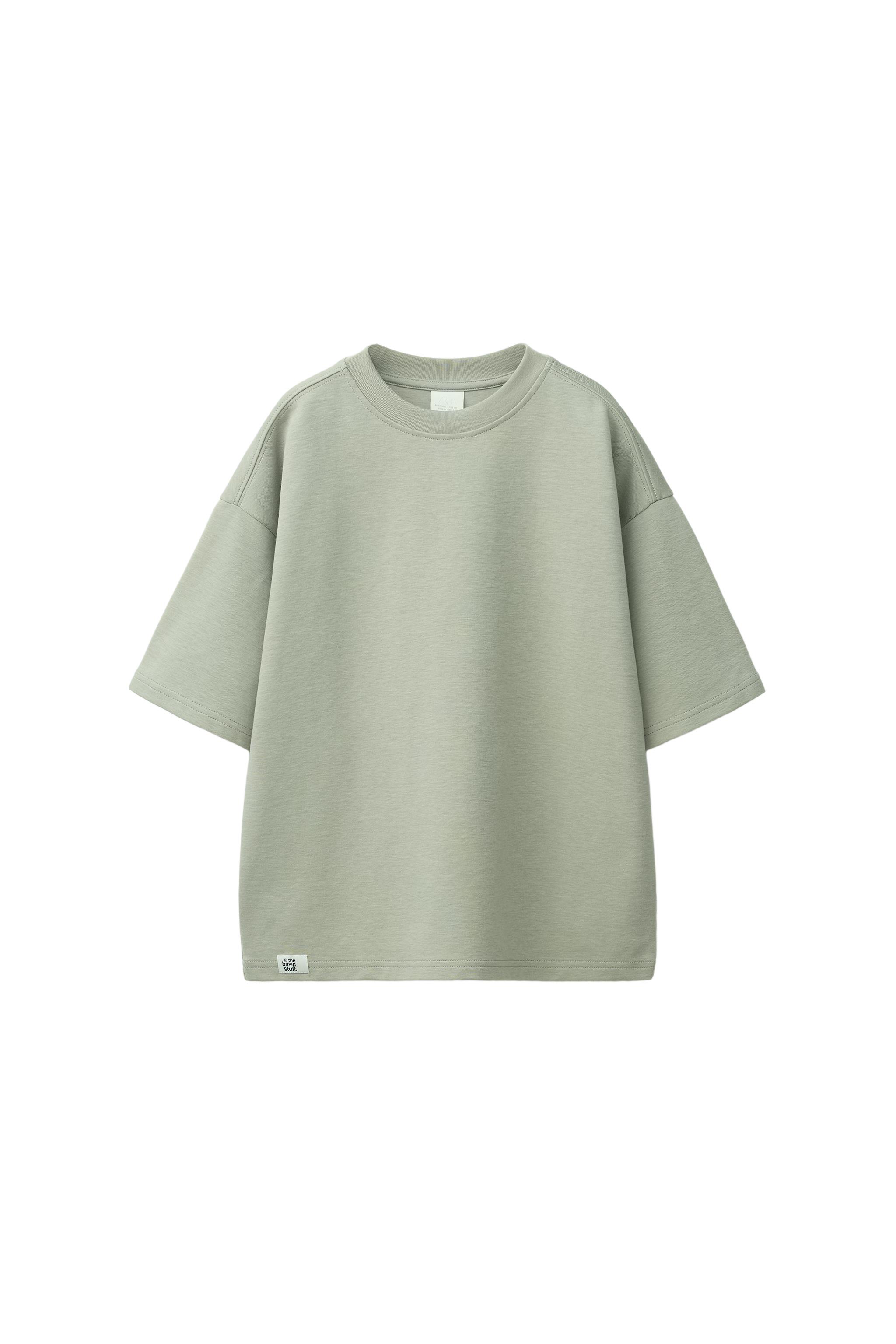 INTERLOCK PLAIN T-SHIRT — Taupe gray