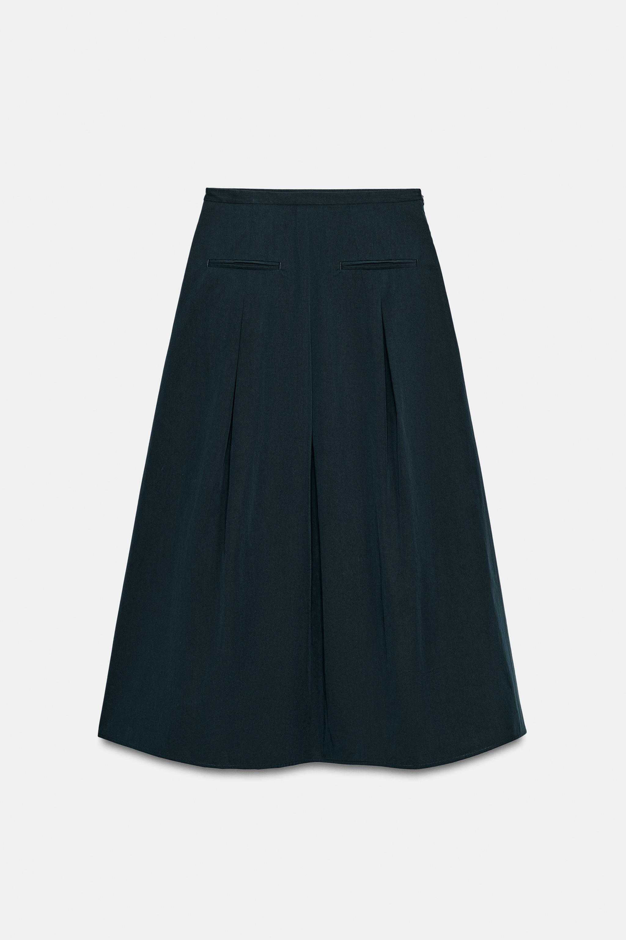 Zara KATLI MİDİ ETEK görsel 6