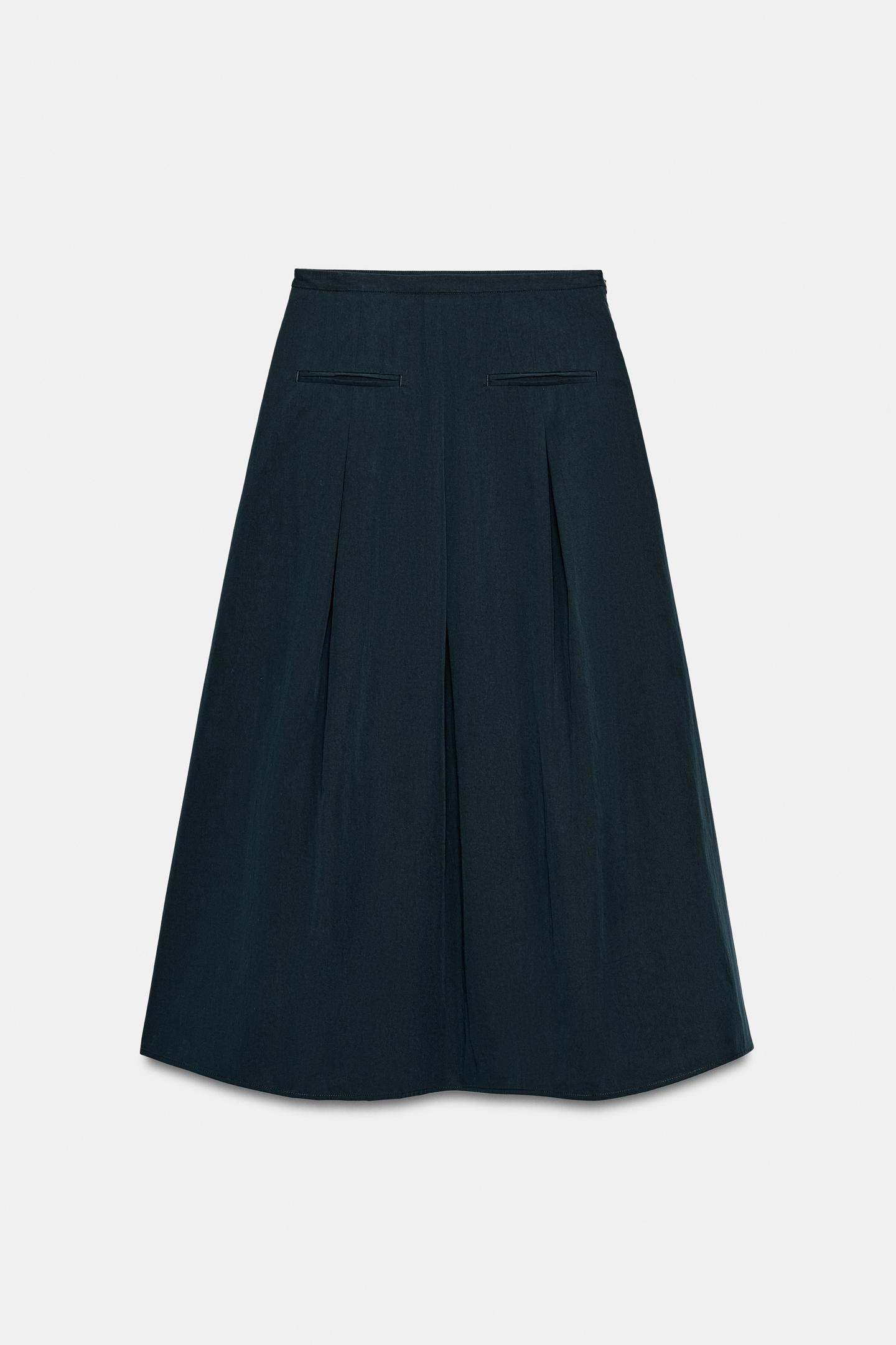 Женская юбка Zara MIDI Cape, цвет: Тёмный тёмно-синий — фото 5
