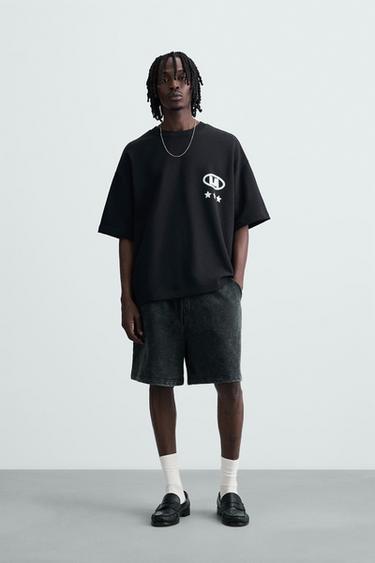 PRINTED GRAPHIC SWEATSHIRT - Navy blue by Zara - Image 0