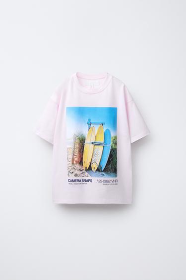 SURF PHOTO PRINT T-SHIRT - Pink by Zara - Image 0