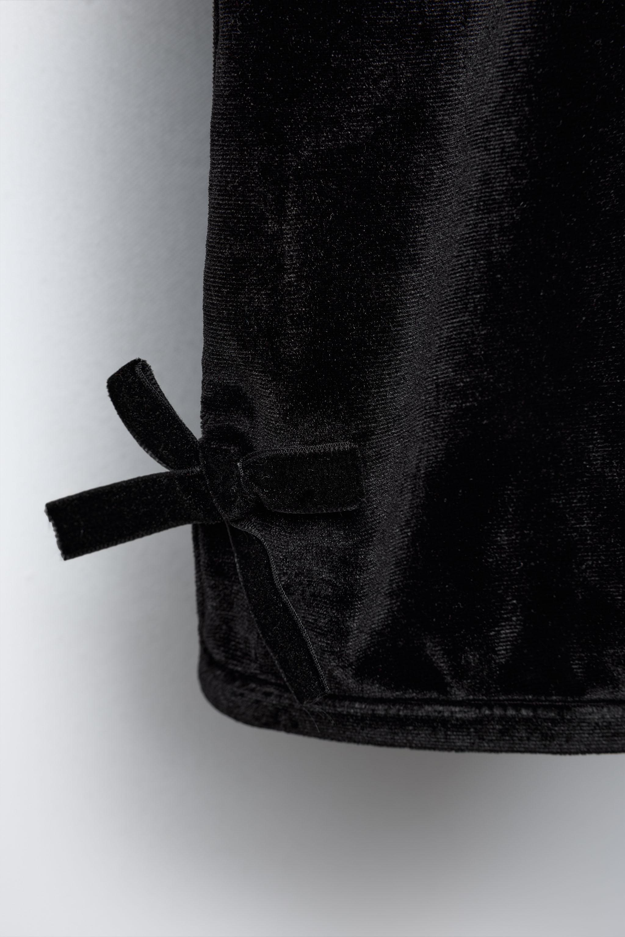 VELVET T-SHIRT WITH BOWS