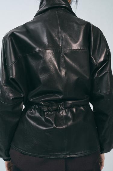 100% LEATHER JACKET ZW COLLECTION - Dark brown by Zara - Image 2