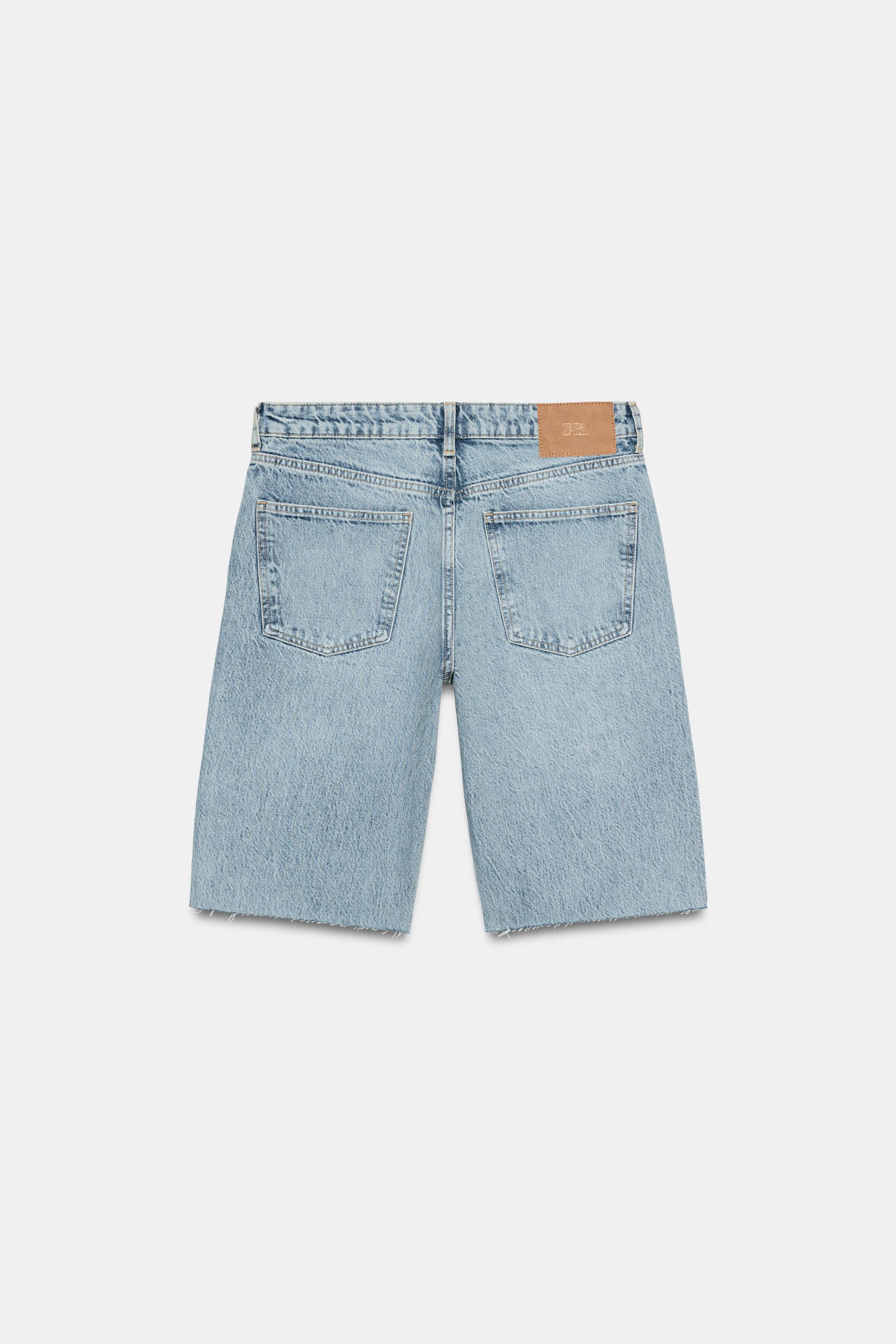 Zara Z1975 ORTA BEL DENIM BERMUDA görsel 8