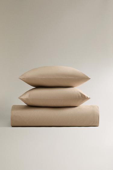 HOUSSE DE COUETTE COTON PERCALE (300 FILS) - Beige foncé de Zara - Image 4