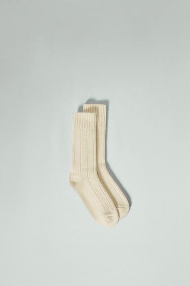 CALCETINES CANALÉ MEZCLA LANA AARON LEVINE X ZARA - Crudo de Zara