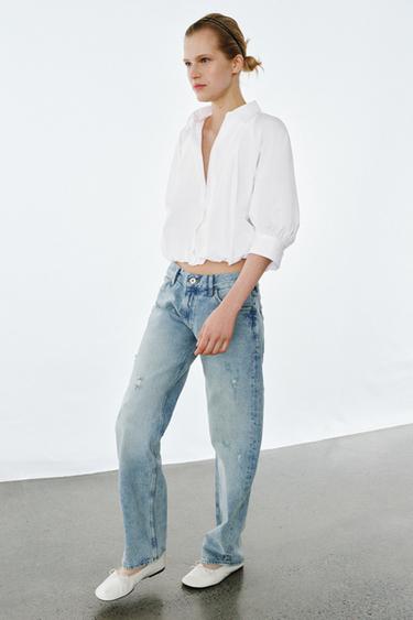 JEANS ZW COLLECTION RELAXED STRAIGHT TIRO BAJO - Azul de Zara