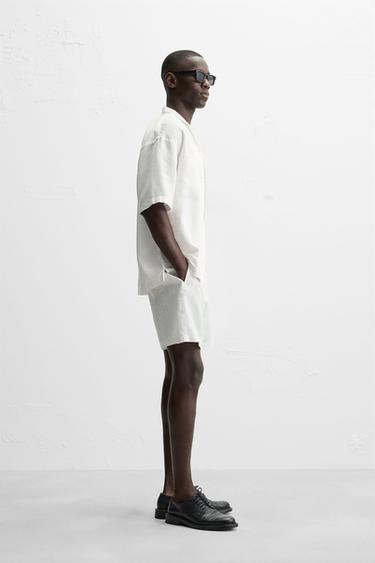 100% LINEN SHIRT - White by Zara - Image 3