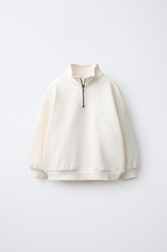 HIGH NECK SWEATSHIRT - Ecru by Zara - Image 0