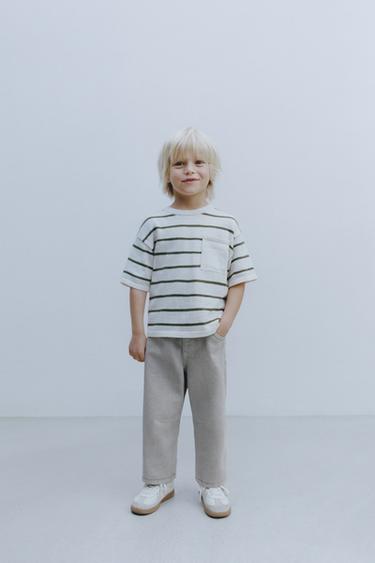 STRIPED KNIT TOP - Khaki by Zara