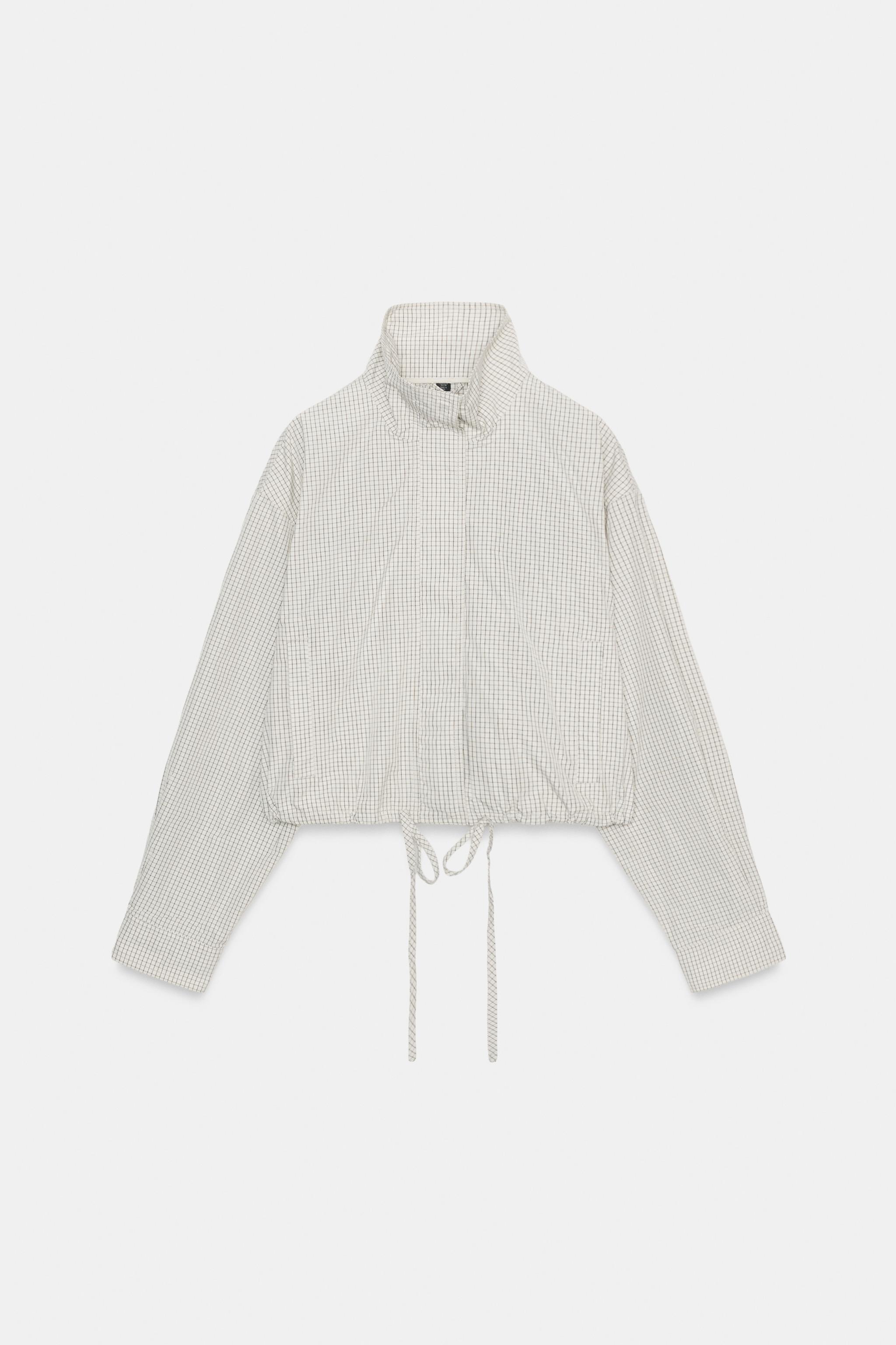 PLAID NYLON JACKET - Black / White | ZARA United States