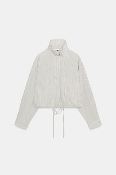 VESTE EN NYLON À CARREAUX - Blanc / Noir de Zara - Image 9