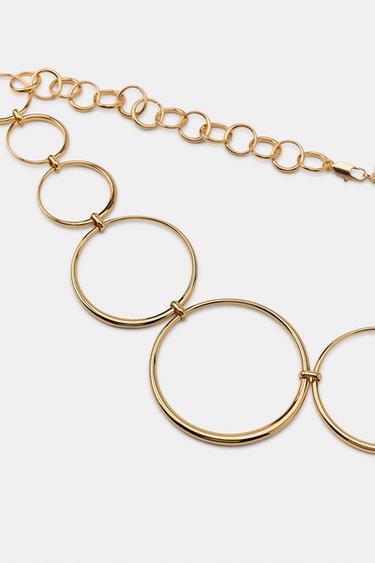 CEINTURE MÉTALLIQUE À ŒILLETS - Doré de Zara - Image 3