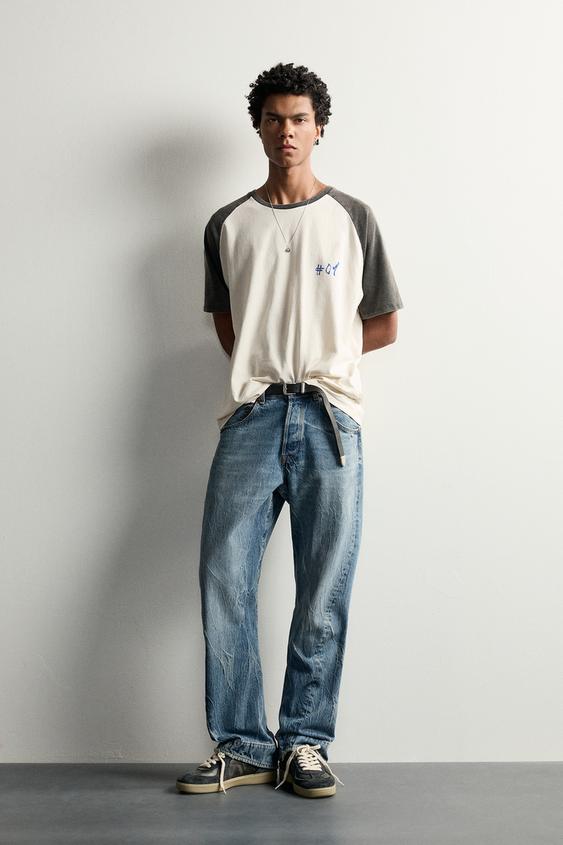 CAMISETA COLOR BLOCK TEXTOS - Blanco de Zara - Imagen 0