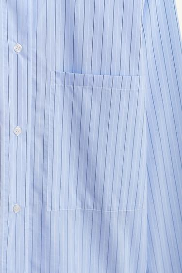 CHEMISE À RAYURES COL EN CONTRASTE ÉDITION LIMITÉE - Bleu de Zara - Image 6