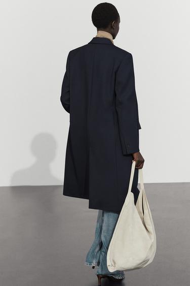 Wool blend coat — Navy blue 1