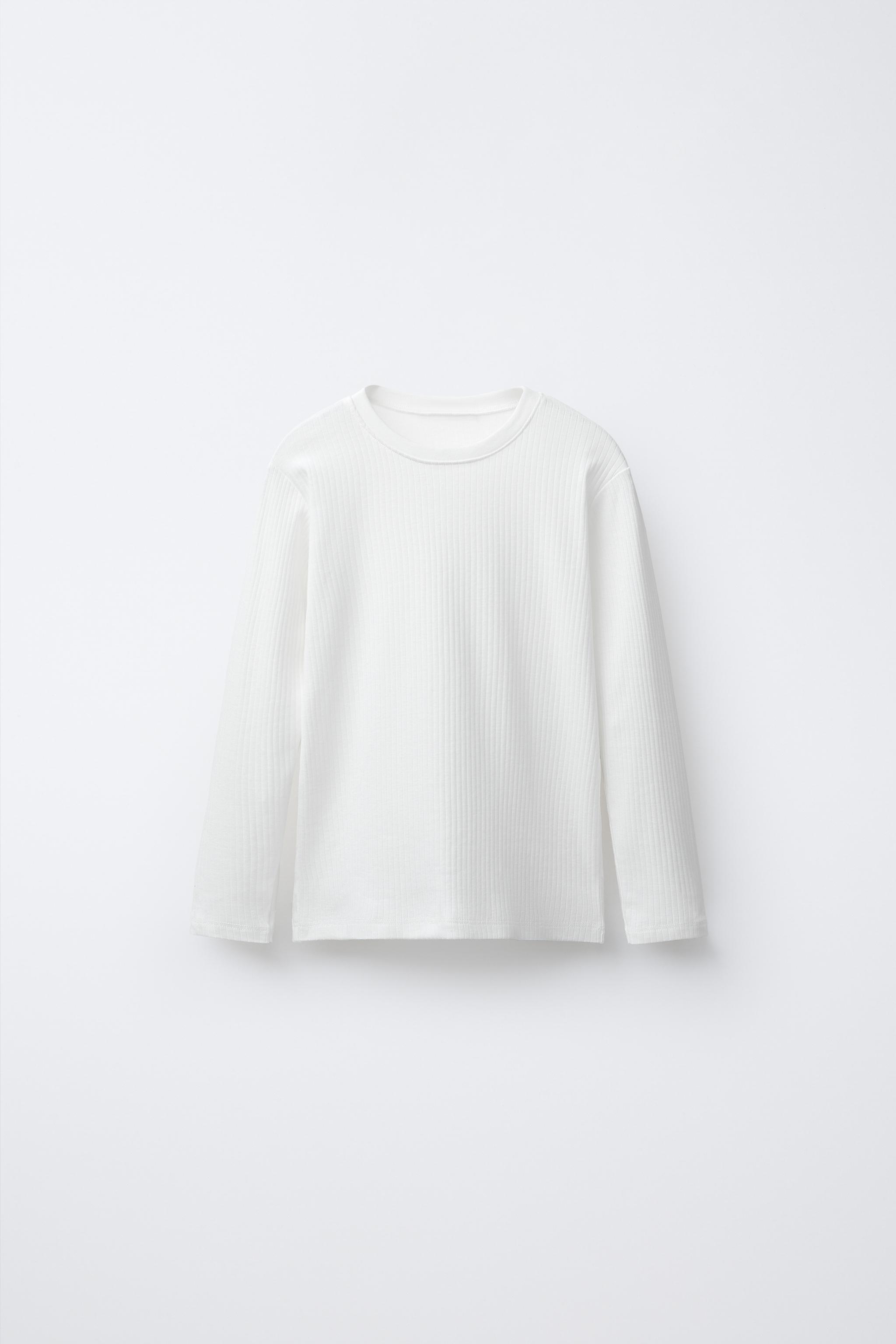 2-6 YEARS / TWO-PACK OF RIBBED T-SHIRTS - Oyster-white