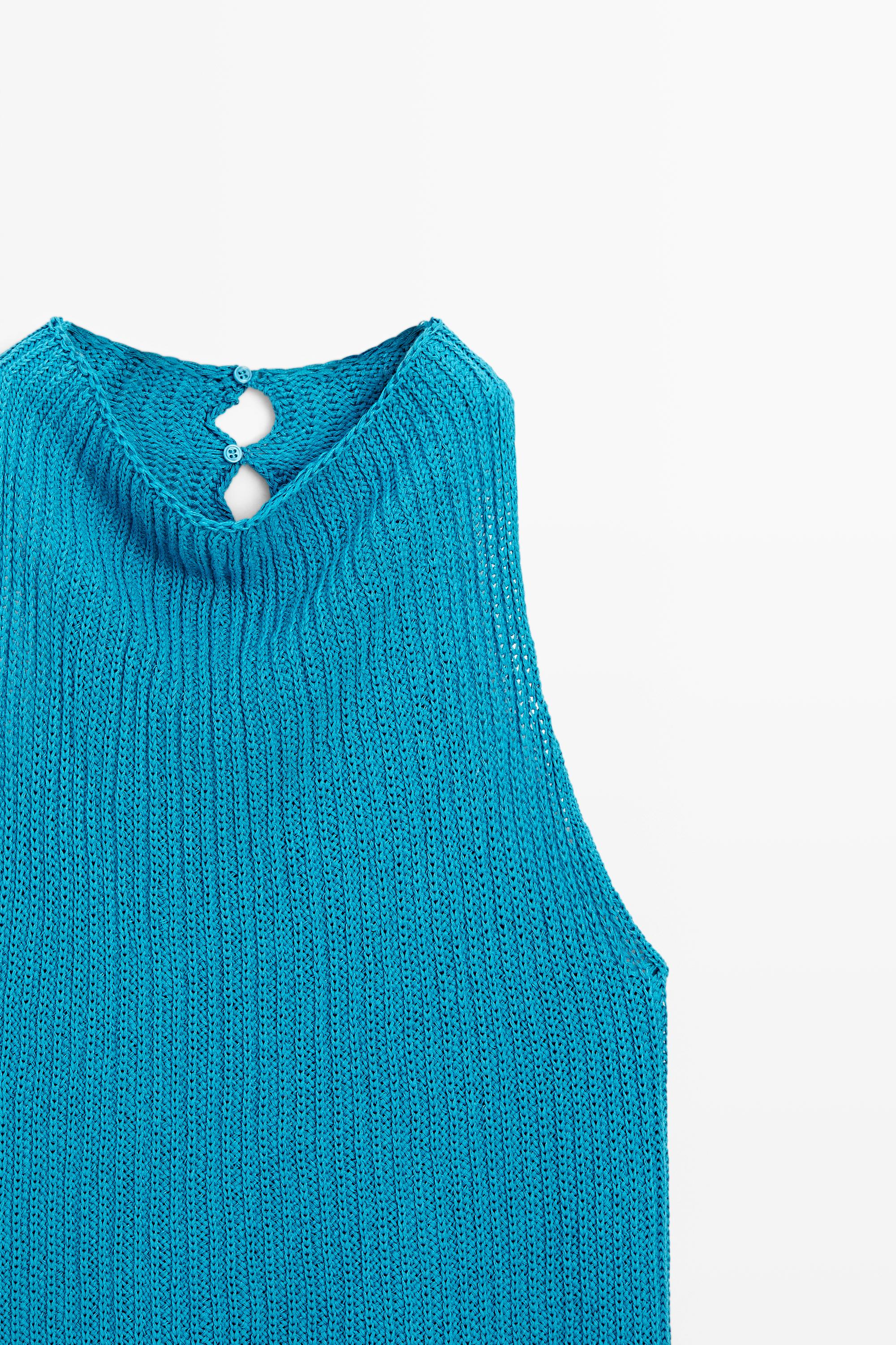 Linen knit top with button details