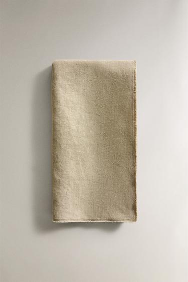 WASHED LINEN NAPKIN - Brown / Taupe by Zara - Image 4