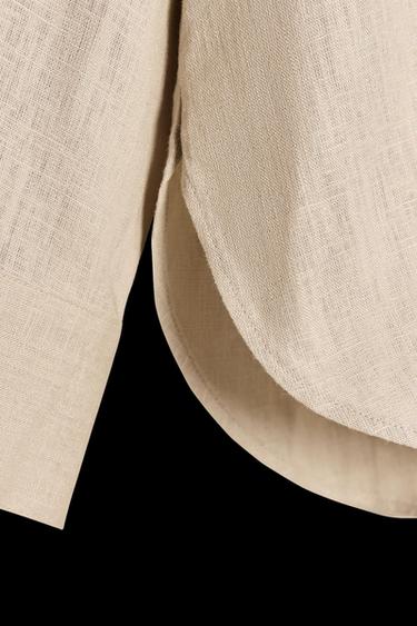 OVERSIZE LINEN BLEND SHIRT - Sand by Zara