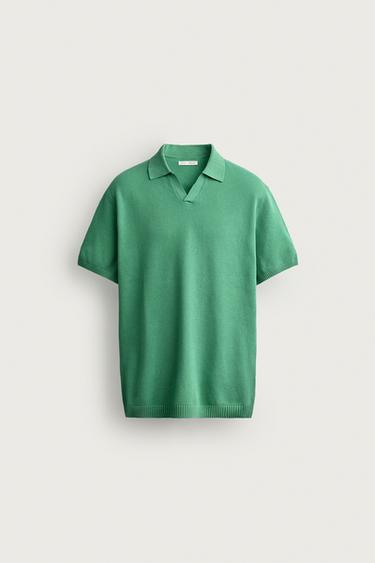 REGULAR FIT TEXTURED KNIT POLO — Green 1