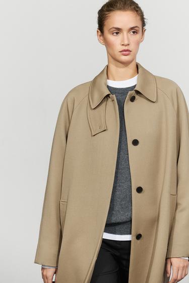 100% wool raglan sleeve coat — Beige 2