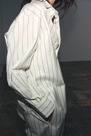 CHEMISE OVERSIZE RAYURES ZW COLLECTION - Blanc de Zara - Image 3