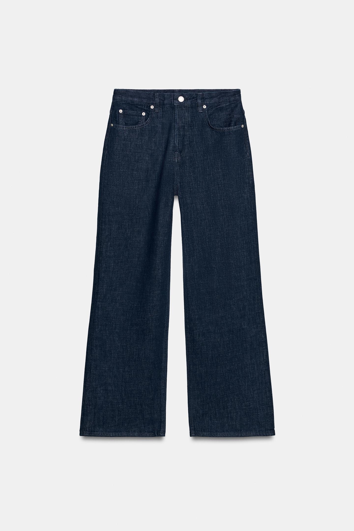 Женские джинсы Zara ZW Collection High-Rise Straight Fit, цвет: Синий — фото 5