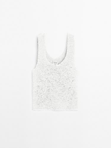Zara Braided suede leather top - Limited Edition - White